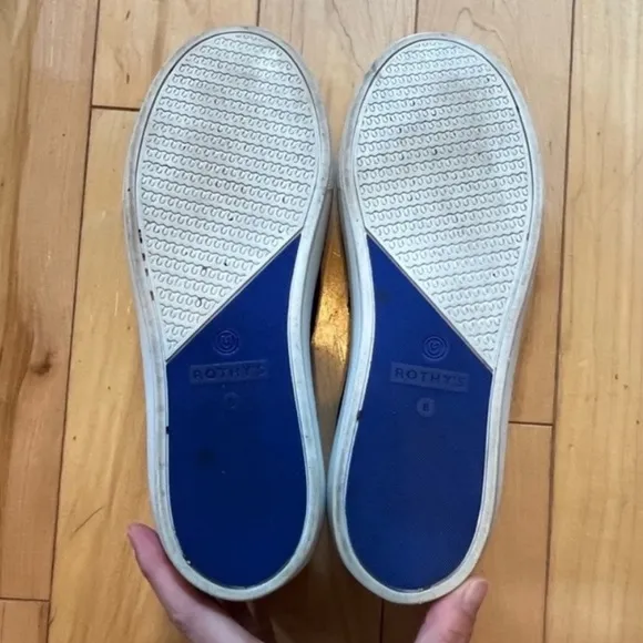 Rothy's The Sneaker Maritime Lattice Stitch Slip on Shoes in Navy Blue size 8
