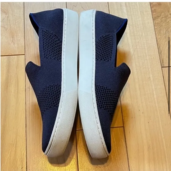 Rothy's The Sneaker Maritime Lattice Stitch Slip on Shoes in Navy Blue size 8