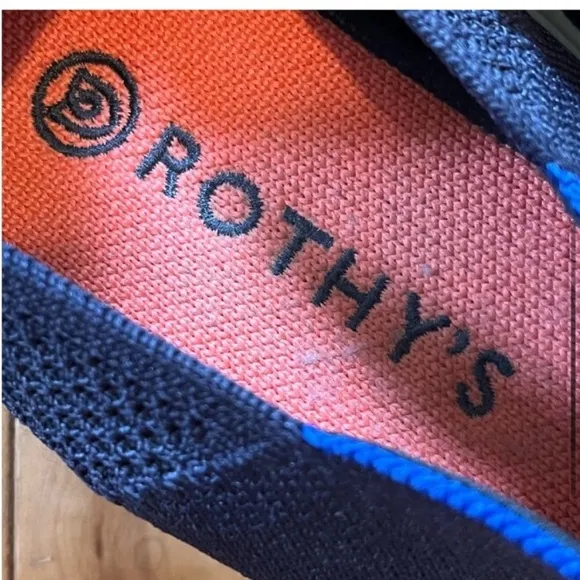 Rothy's The Sneaker Maritime Lattice Stitch Slip on Shoes in Navy Blue size 8