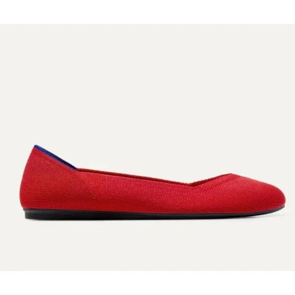 ROTHY'S Women's The Flat Round-Toe Slip-on Knit Upper Flats in Red Size 12 NWOT