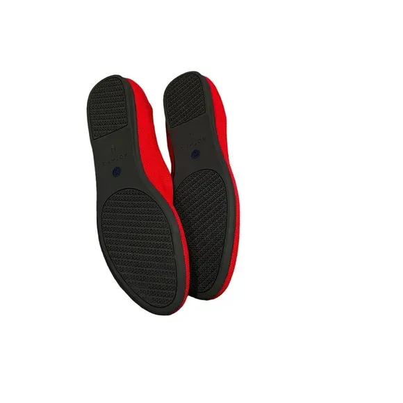 ROTHY'S Women's The Flat Round-Toe Slip-on Knit Upper Flats in Red Size 12 NWOT