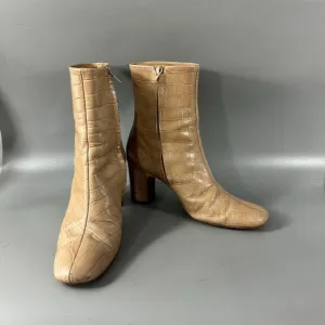 Rouje Paris Celeste Croc-effect Leather Ankle Boots, Size 39