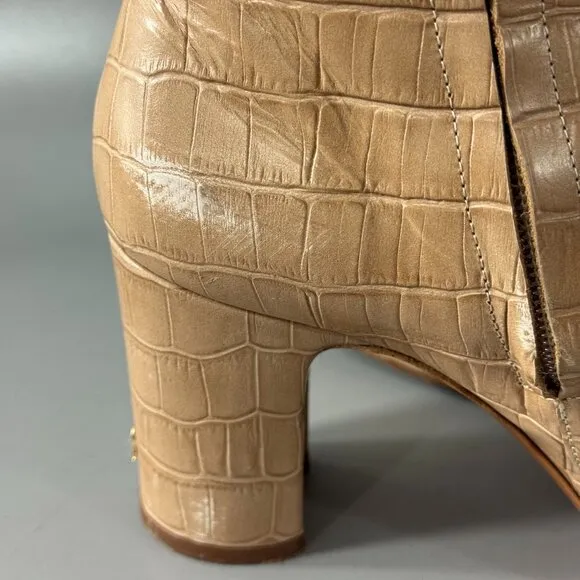 Rouje Paris Celeste Croc-effect Leather Ankle Boots, Size 39