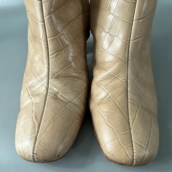 Rouje Paris Celeste Croc-effect Leather Ankle Boots, Size 39