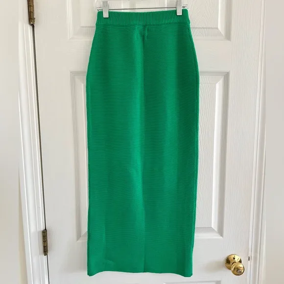 Sabo Nooa Knit Maxi Skirt &amp; Crop Top SET, Emerald Green, NWT, Size XS