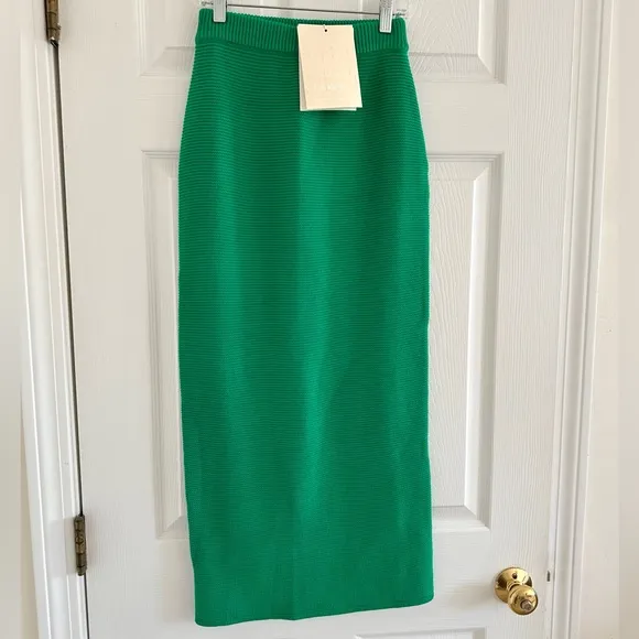 Sabo Nooa Knit Maxi Skirt &amp; Crop Top SET, Emerald Green, NWT, Size XS
