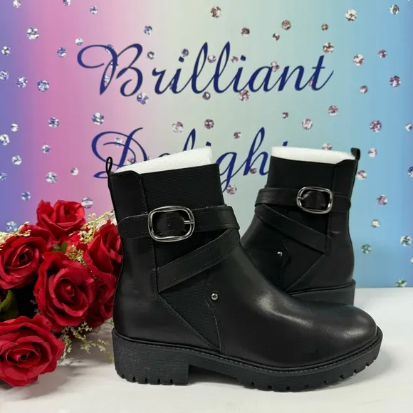 SALE BLACK MOTO STYLE BOOTIES