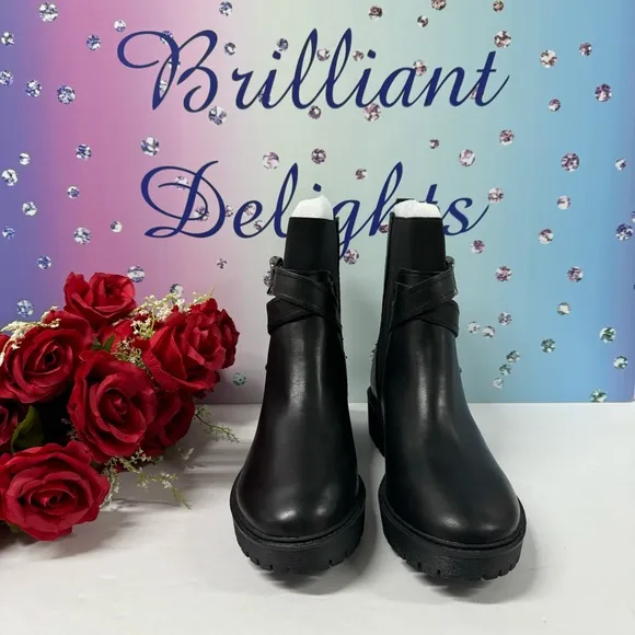 SALE BLACK MOTO STYLE BOOTIES
