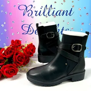 SALE BLACK MOTO STYLE BOOTIES