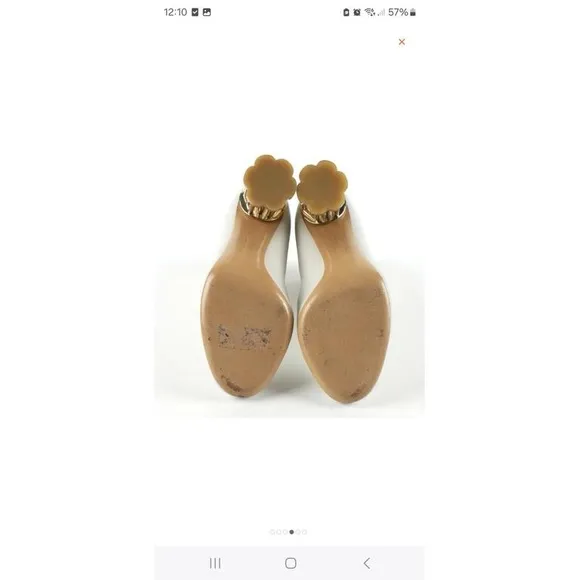 Salvatore Ferragamo “Coriano” white leather ankle boots gold cage heels -