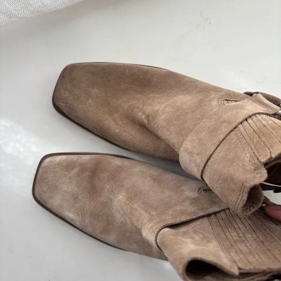 Sam Edelman Bellamie Western Harness Cowgirl Ankle Boots Deep Taupe 7.5M