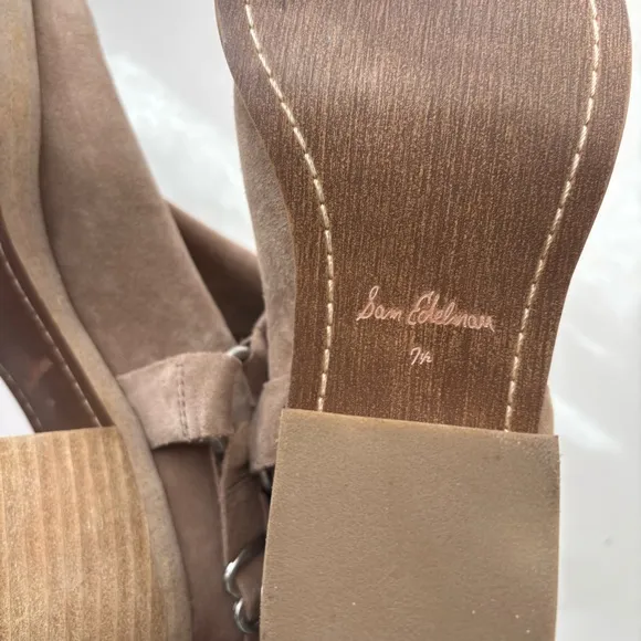 Sam Edelman Bellamie Western Harness Cowgirl Ankle Boots Deep Taupe 7.5M