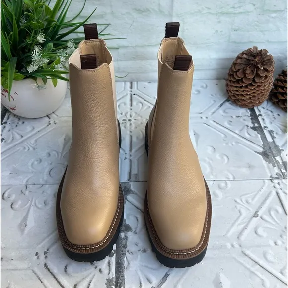 Sam Edelman by Anthropologie 🍂Chelsea boots nude leather 10 women’s new