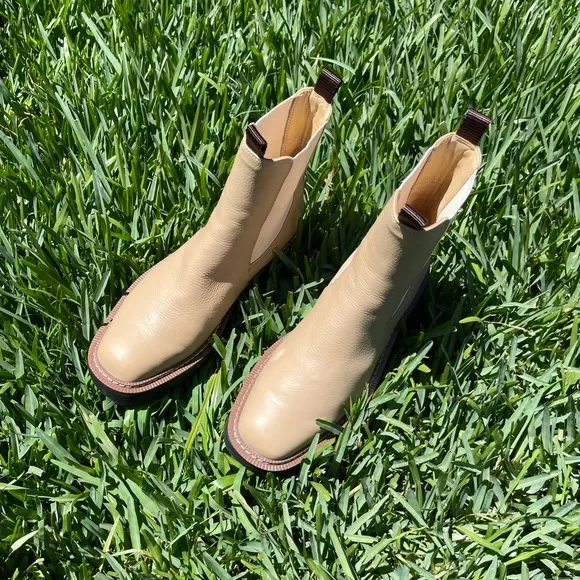 Sam Edelman by Anthropologie 🍂Chelsea boots nude leather 10 women’s new