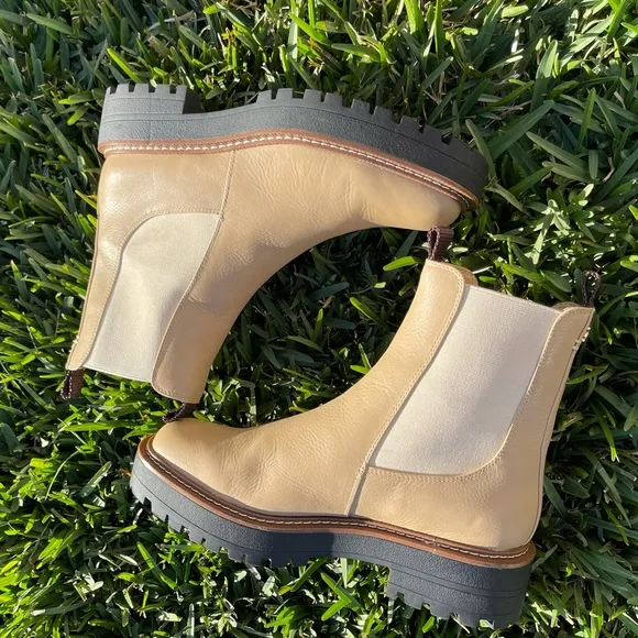 Sam Edelman by Anthropologie 🍂Chelsea boots nude leather 10 women’s new