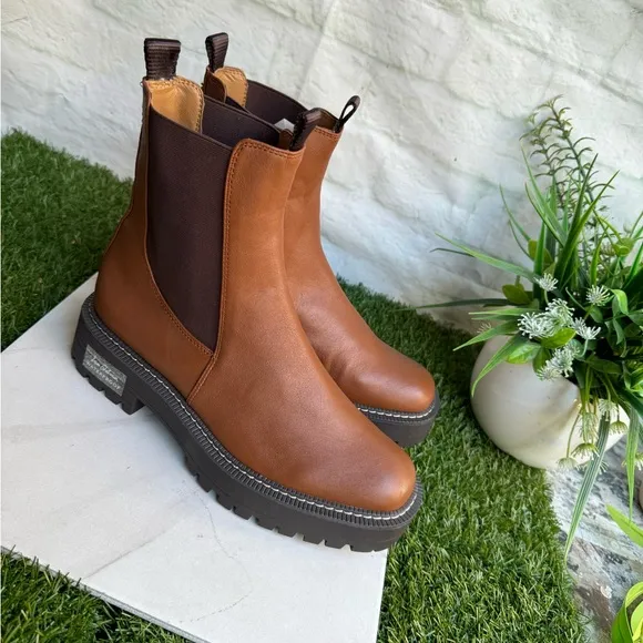 Sam Edelman by Anthropologie Laguna Chelsea in brown leather boots size 10 New