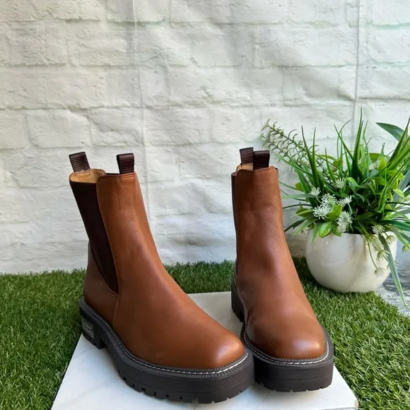 Sam Edelman by Anthropologie Laguna Chelsea in brown leather boots size 10 New