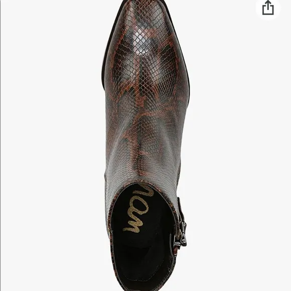 SAM EDELMAN CARLYSLE WOMENS ANIMAL-PRINT LEATHER ANKLE BOOTS