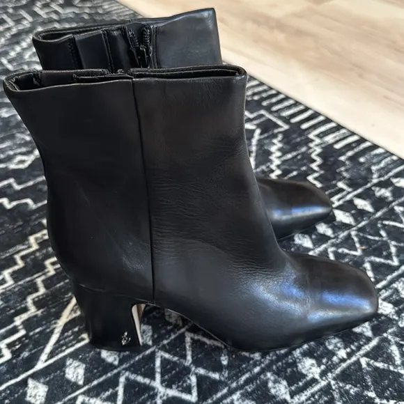SAM EDELMAN Fawn leather boots in Black Leather