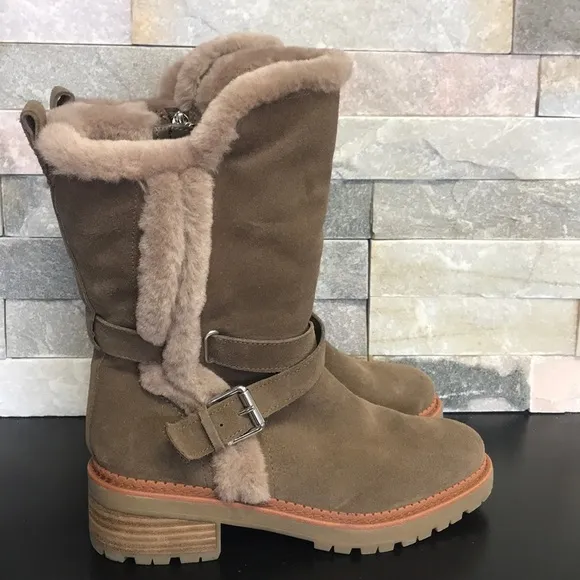 🎁Sam Edelman Jailyn Faux Fur-Lined Suede Boots