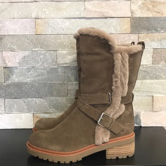 🎁Sam Edelman Jailyn Faux Fur-Lined Suede Boots