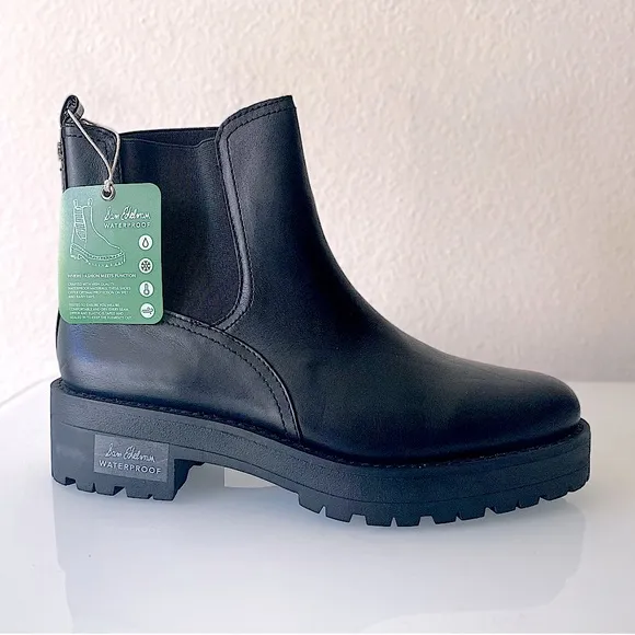 SAM EDELMAN “Justina” Black Lug Sole Chelsea Boots