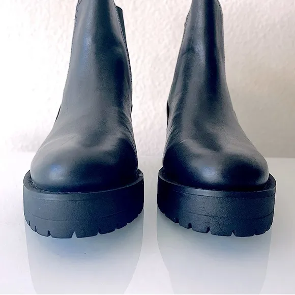 SAM EDELMAN “Justina” Black Lug Sole Chelsea Boots