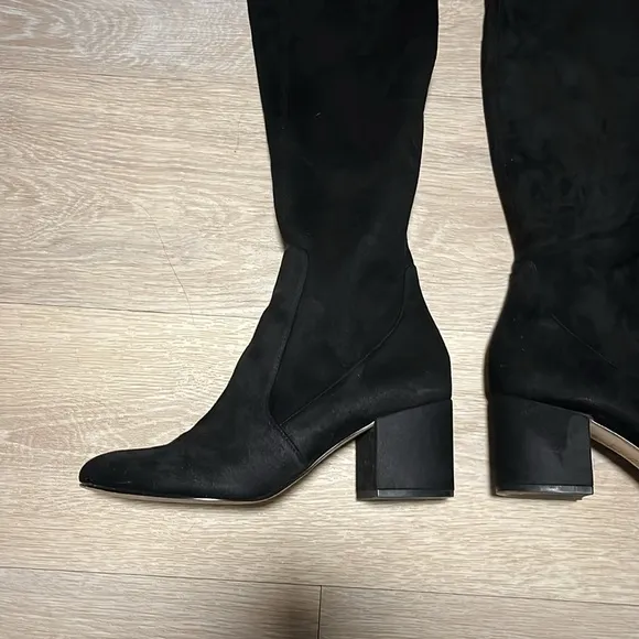 SAM EDELMAN Varona Over the Knee Black Suede Boot, Block Heel, Size 8.5