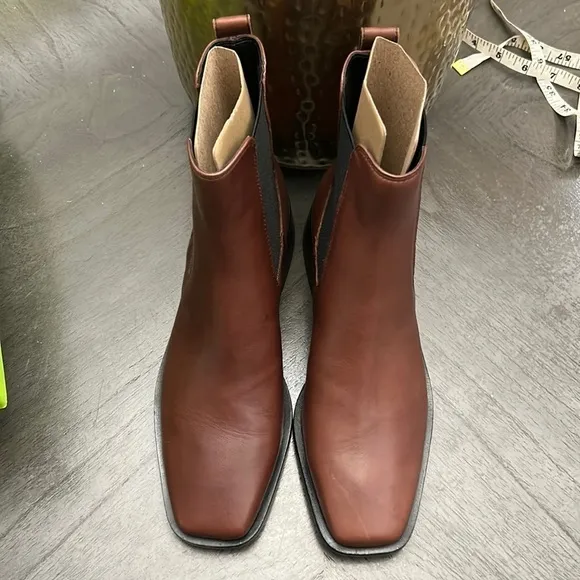 Sam Edelman Womens Thelma Leather Square Toe Ankle Boots