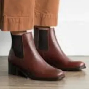 Sam Edelman Womens Thelma Leather Square Toe Ankle Boots