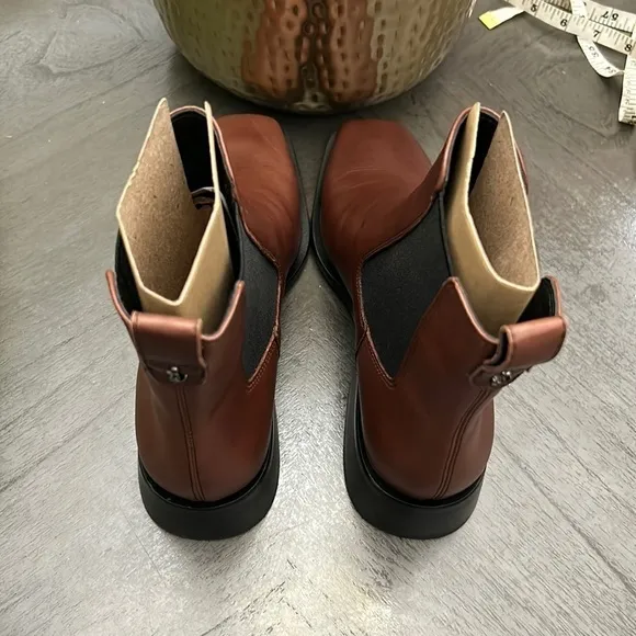 Sam Edelman Womens Thelma Leather Square Toe Ankle Boots