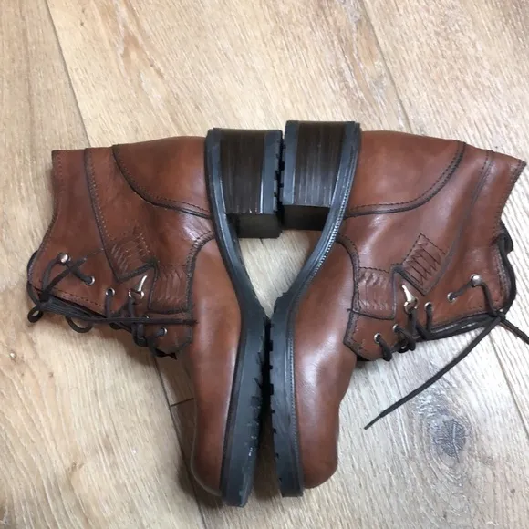 Samoa Brown Leather Ankle Boots Size 37/7