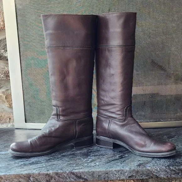 Santana Canada Cognac Leather Riding Boots Size 7.5M