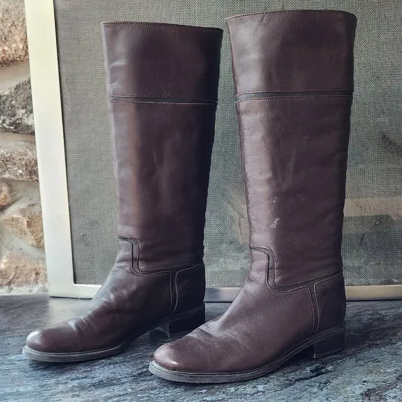 Santana Canada Cognac Leather Riding Boots Size 7.5M