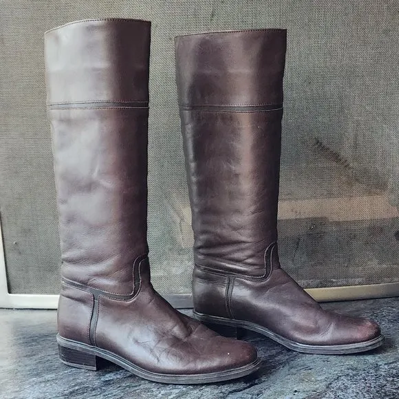Santana Canada Cognac Leather Riding Boots Size 7.5M