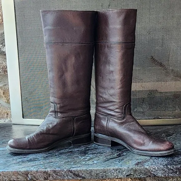 Santana Canada Cognac Leather Riding Boots Size 7.5M