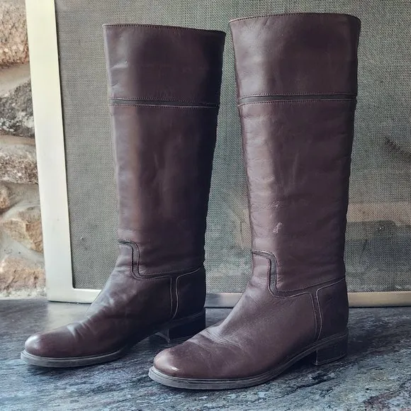 Santana Canada Cognac Leather Riding Boots Size 7.5M