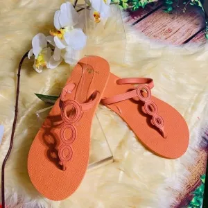 Sanuk Brown Rubber Embellished Flip Flops Sandals Women's
