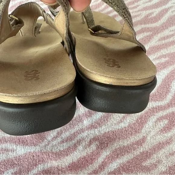 SAS 10 Marina T-Strap Women’s Sandals Gold Flip Flops Comfort Shoes