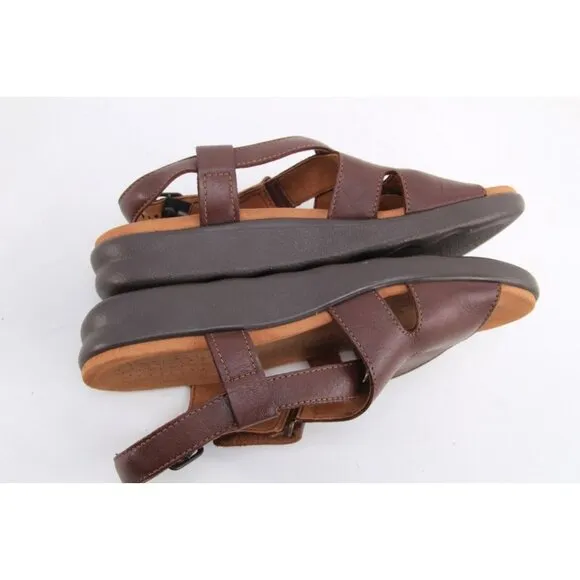 SAS HUGGY cross Sandals Shoes Leather Brown Women's Shoes Sz 9 N READ