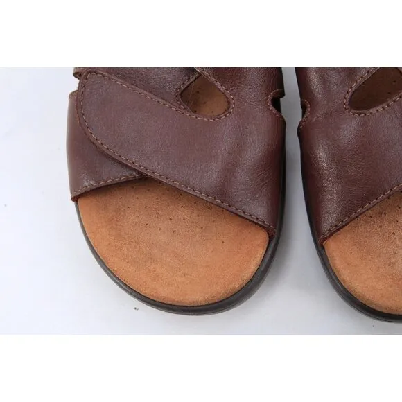 SAS HUGGY cross Sandals Shoes Leather Brown Women's Shoes Sz 9 N READ