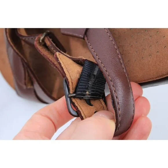SAS HUGGY cross Sandals Shoes Leather Brown Women's Shoes Sz 9 N READ