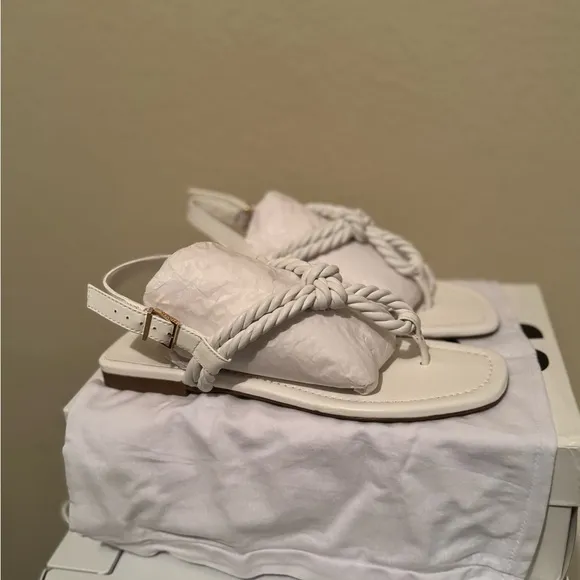 Schutz White Sandals Size 7.5