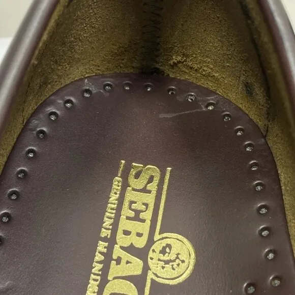Sebago Men's Classic Dan Loafers Burgundy Size 9.5W Slip-On Leather Shoes