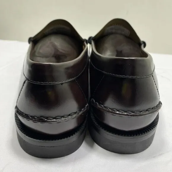 Sebago Men's Classic Dan Loafers Burgundy Size 9.5W Slip-On Leather Shoes