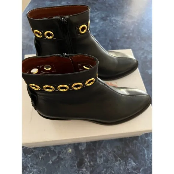 See By Chloe Steffi Grommet Leather Ankle Boots Black Women’s EU 37/US 7