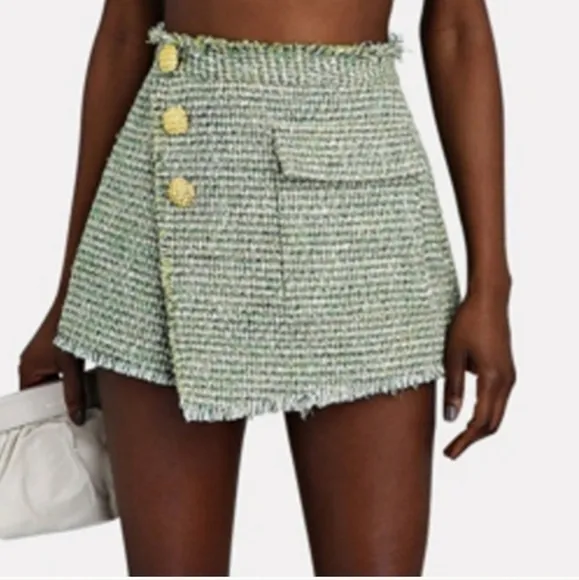 Self-Portrait boucle skorts