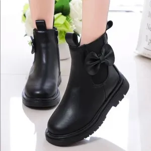 SHEIN Chelsea ankle boots with bow on the side zipper closure size 33 BLK ONLY