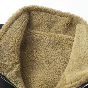 Sherpa-Lined Men's Insulated Zip Jacket - Warm Winter Fleece Coat