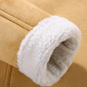 Sherpa-Lined Suede Jacket - Warm Men's Insulated Winter Coat